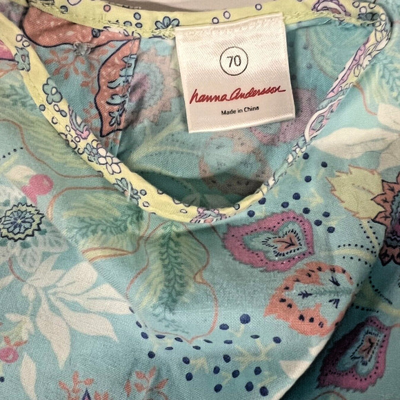 Hanna Andersson 2 piece Yellow Pink Blue Floral Dress Bloomers 70 (6-12 month) - Picture 8 of 9